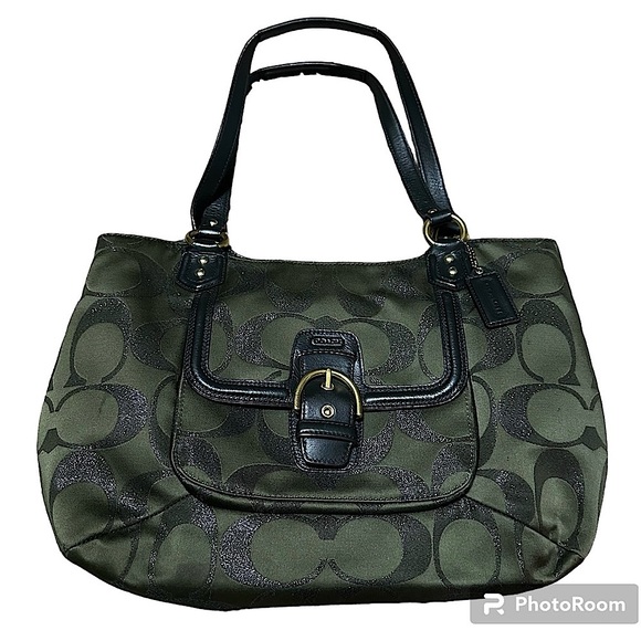 Beautiful COACH F1382-F26248 Campbell Signature Green Bag! - Picture 3 of 17